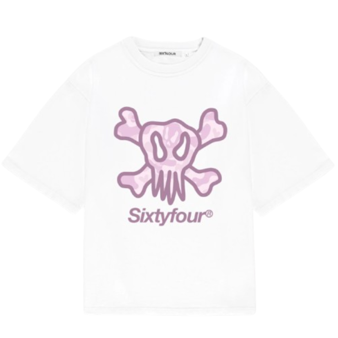 6IXT4OUR Camo Skull Pink