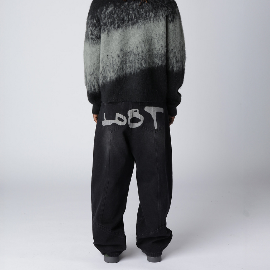 Lost Boys Archives Outerseam Logo Jeans Stonewashed Black