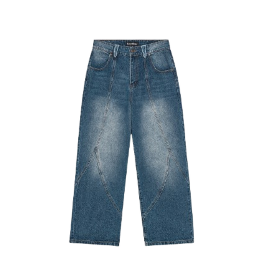 Lost Boys Archives Outerseam Logo Jeans Stonewashed Indigo Blue
