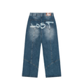 Lost Boys Archives Outerseam Logo Jeans Stonewashed Indigo Blue