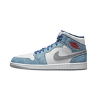 Jordan 1 Mid French Blue Fire Red