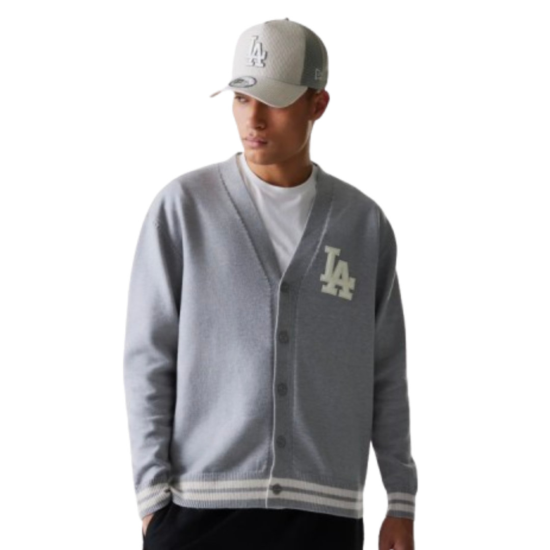 New Era Cardigan de punto LA Dodgers MLB Gris