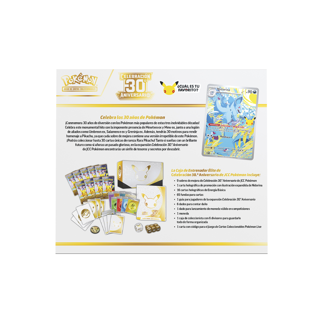 POKÉMON 30TH Caja de Entrenador Élite de Celebración 30º Aniversario de TCG Pokémon