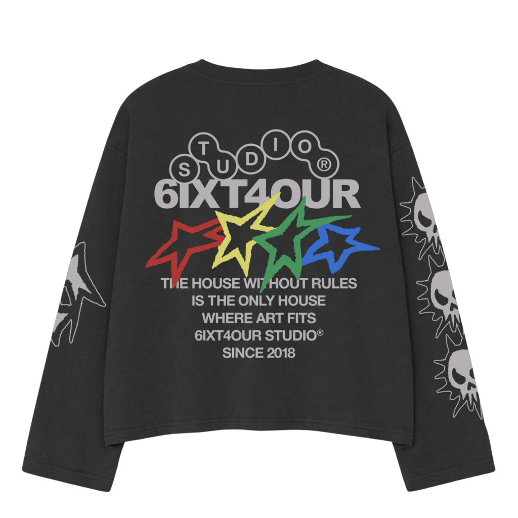 6IXT4OUR Colorful Stars Longsleeve Black