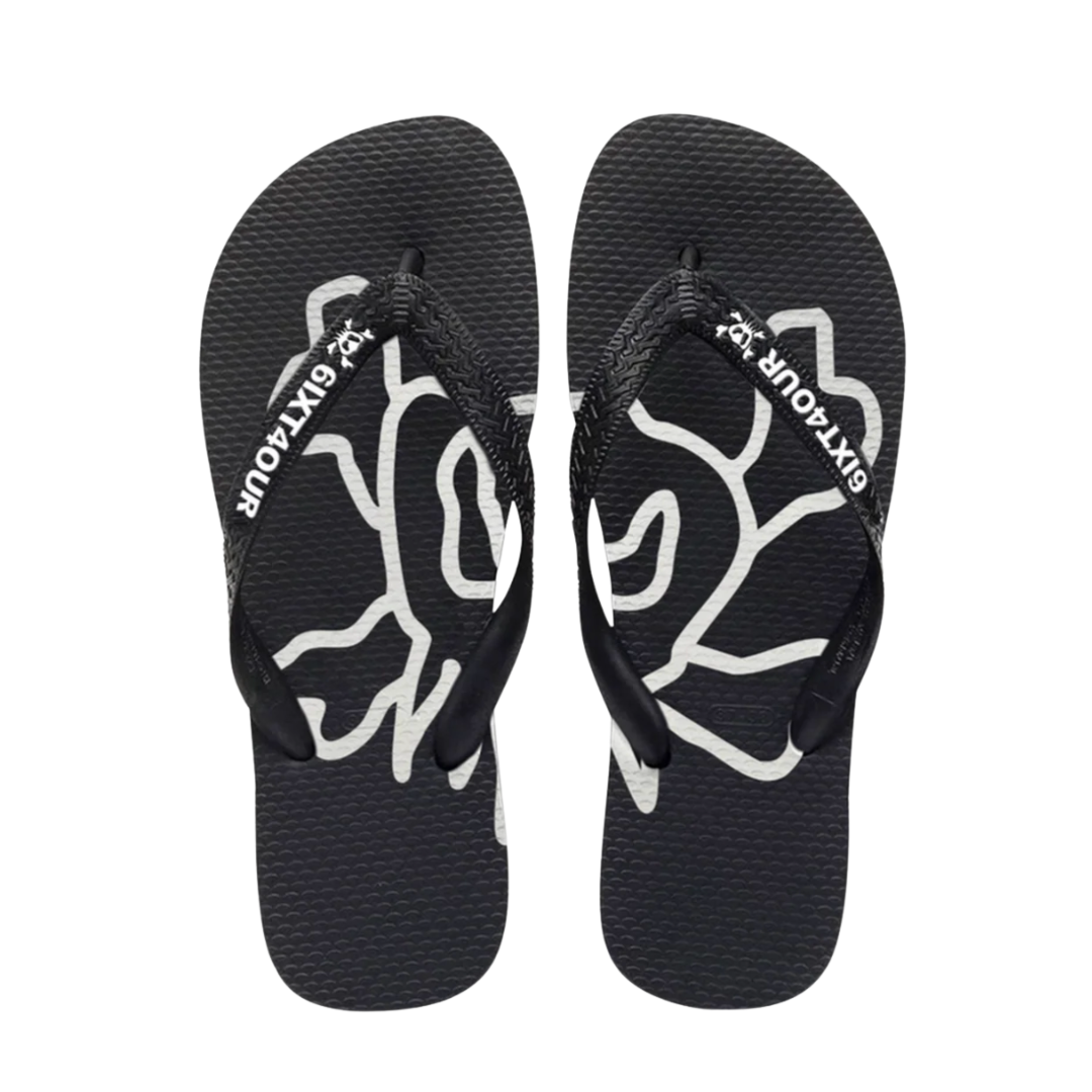 6IXT4OUR Skull Flip Flops