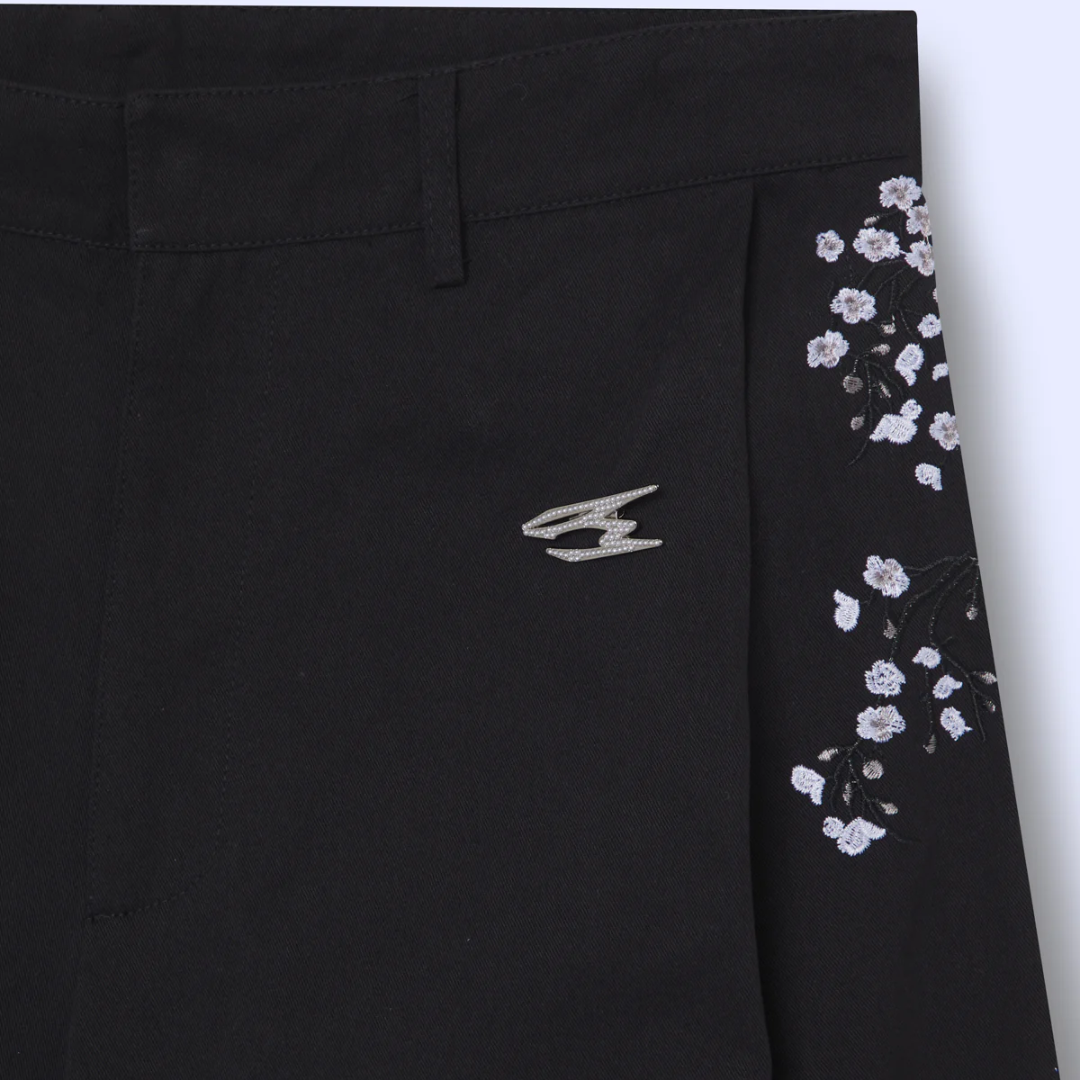 Noemotions Flower Jorts Black