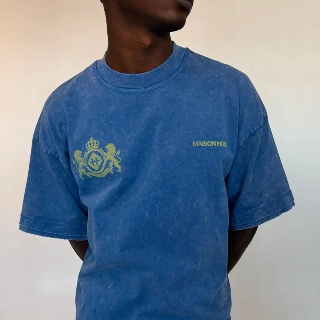 Maison Host Essential MH Crest Tee Blue