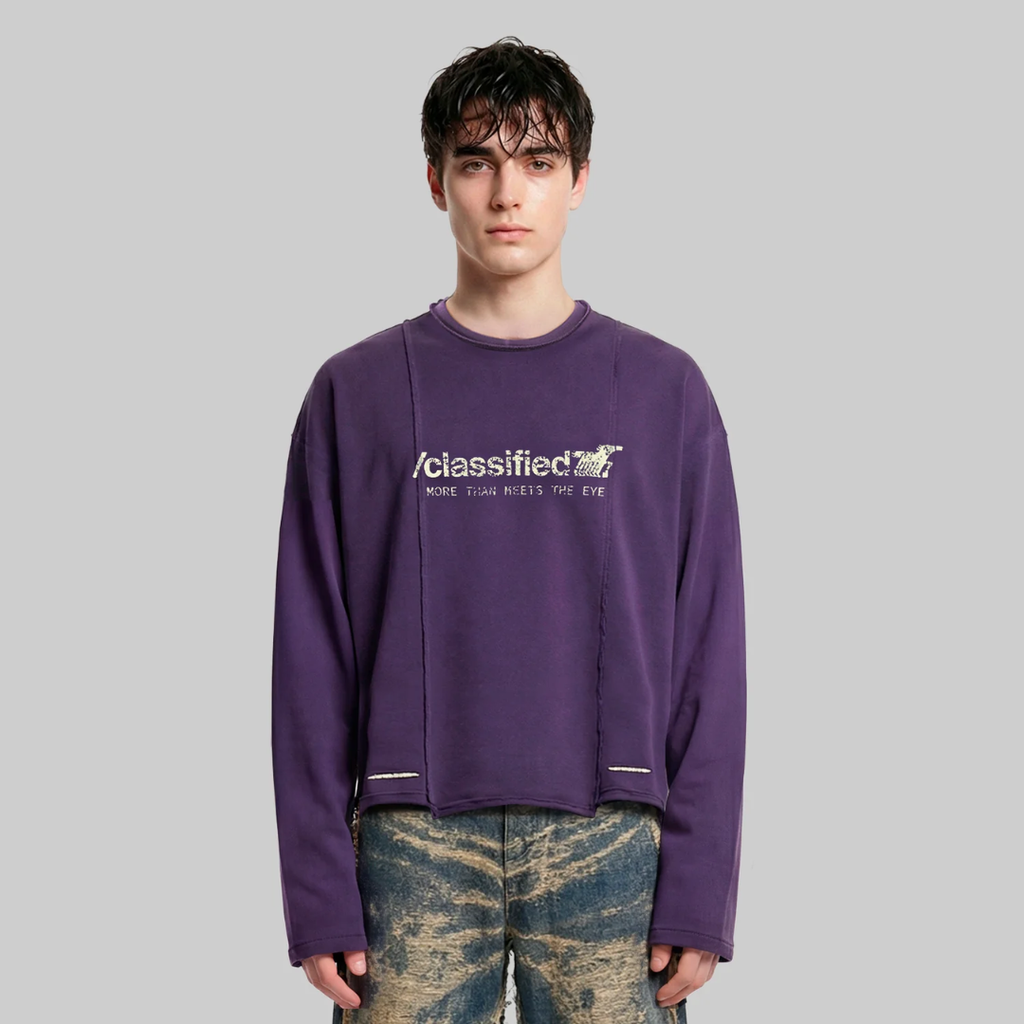 Classified Statemente Longsleeve Purple Tee (Reversible)