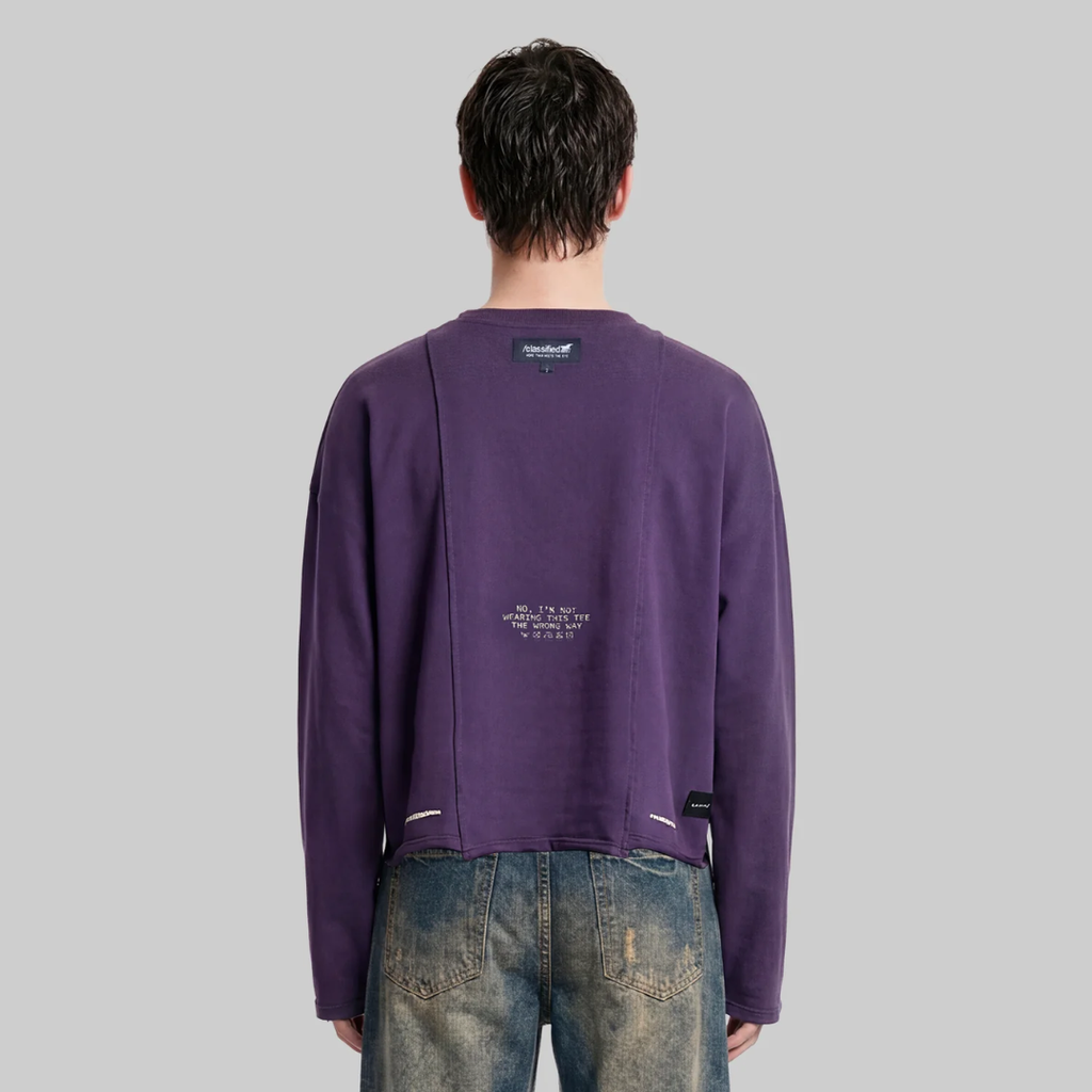 Classified Statemente Longsleeve Purple Tee (Reversible)