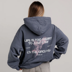 EXCESU Washed Navy Eagle Hoodie