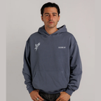 EXCESU Washed Navy Eagle Hoodie