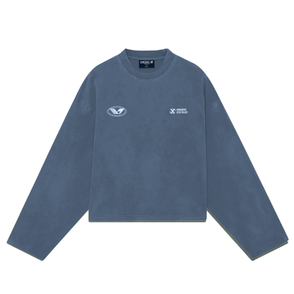 EXCESU Crewneck Aviation Washed Blue