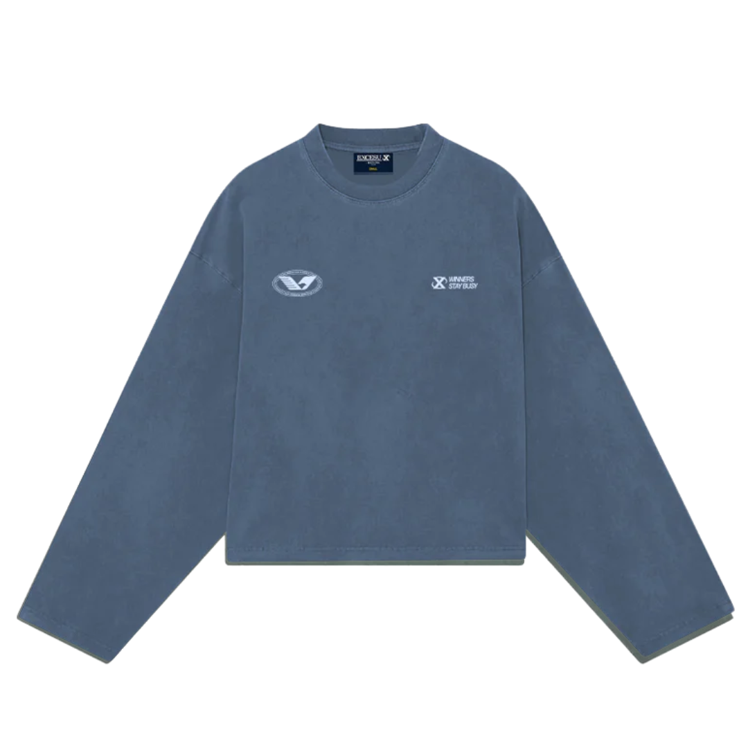 EXCESU Crewneck Aviation Washed Blue