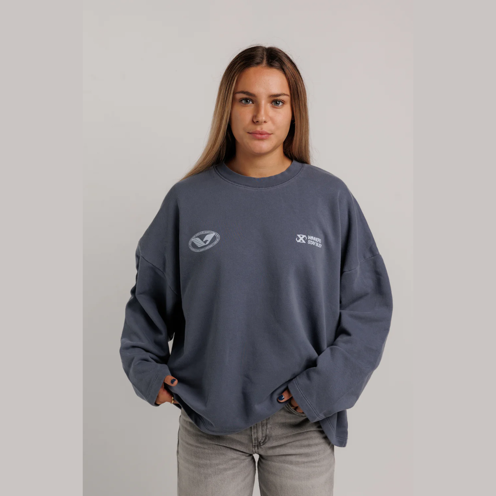 EXCESU Crewneck Aviation Washed Blue