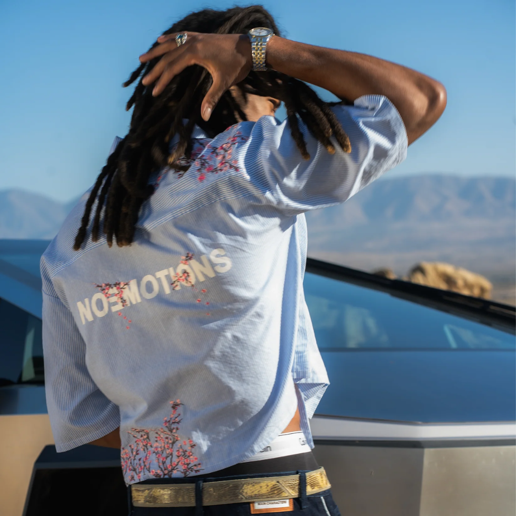 Noemotions Flower Shirt Light Blue