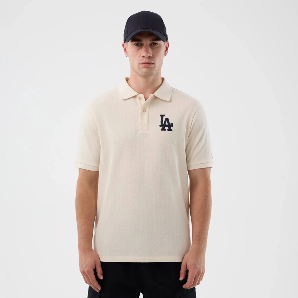 New Era Polo MLB Rib LA Dodgers Blanco