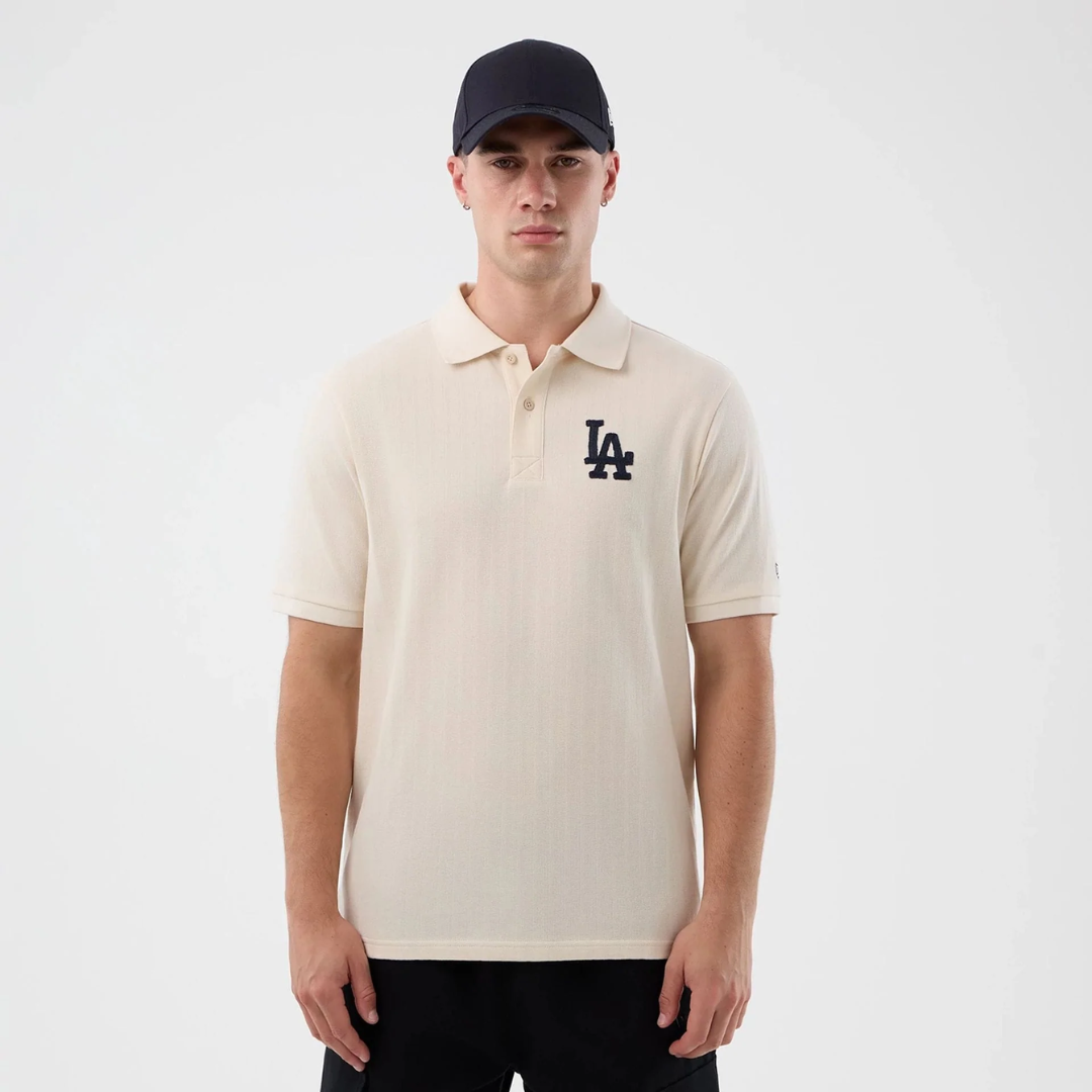 New Era Polo MLB Rib LA Dodgers Blanco