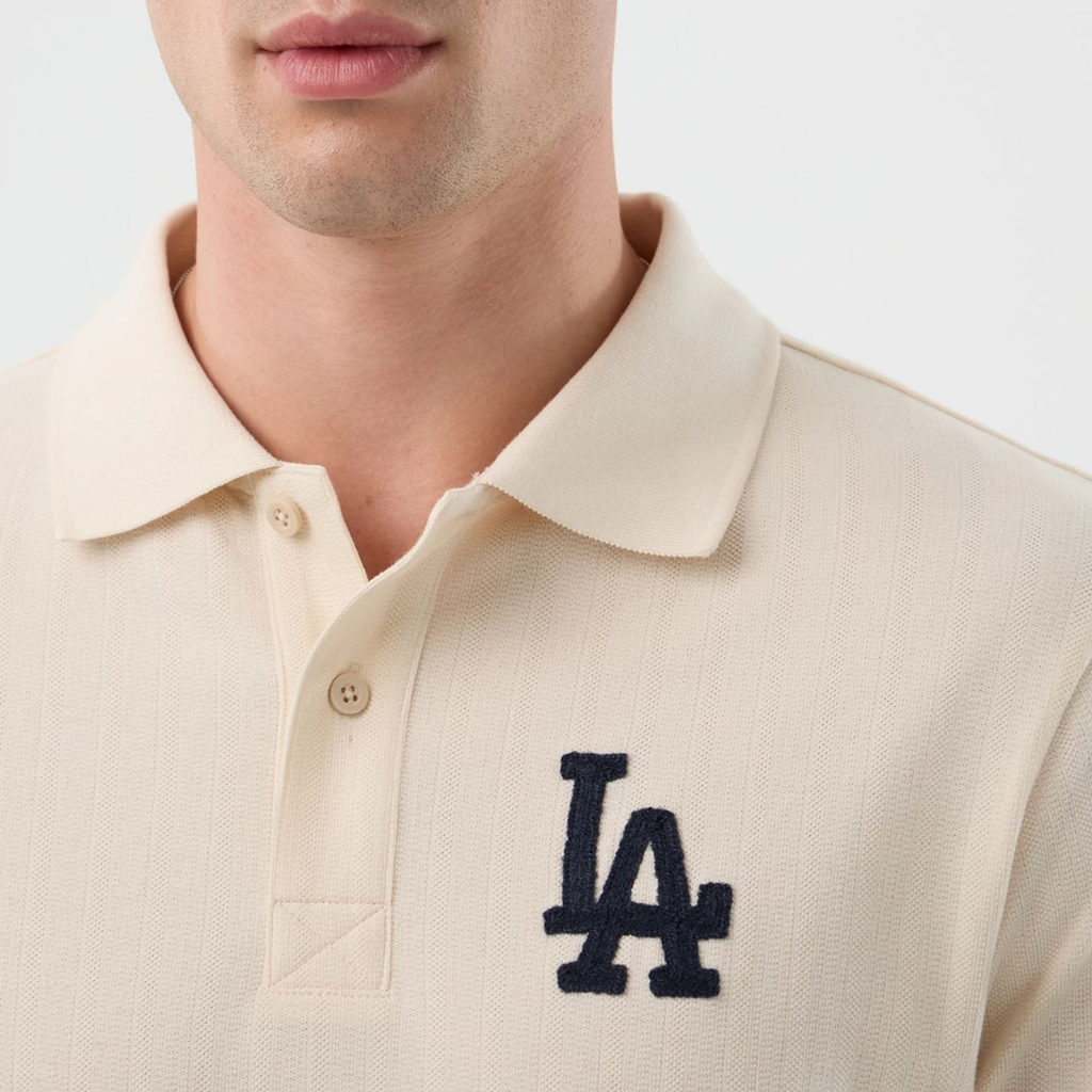 New Era Polo MLB Rib LA Dodgers Blanco
