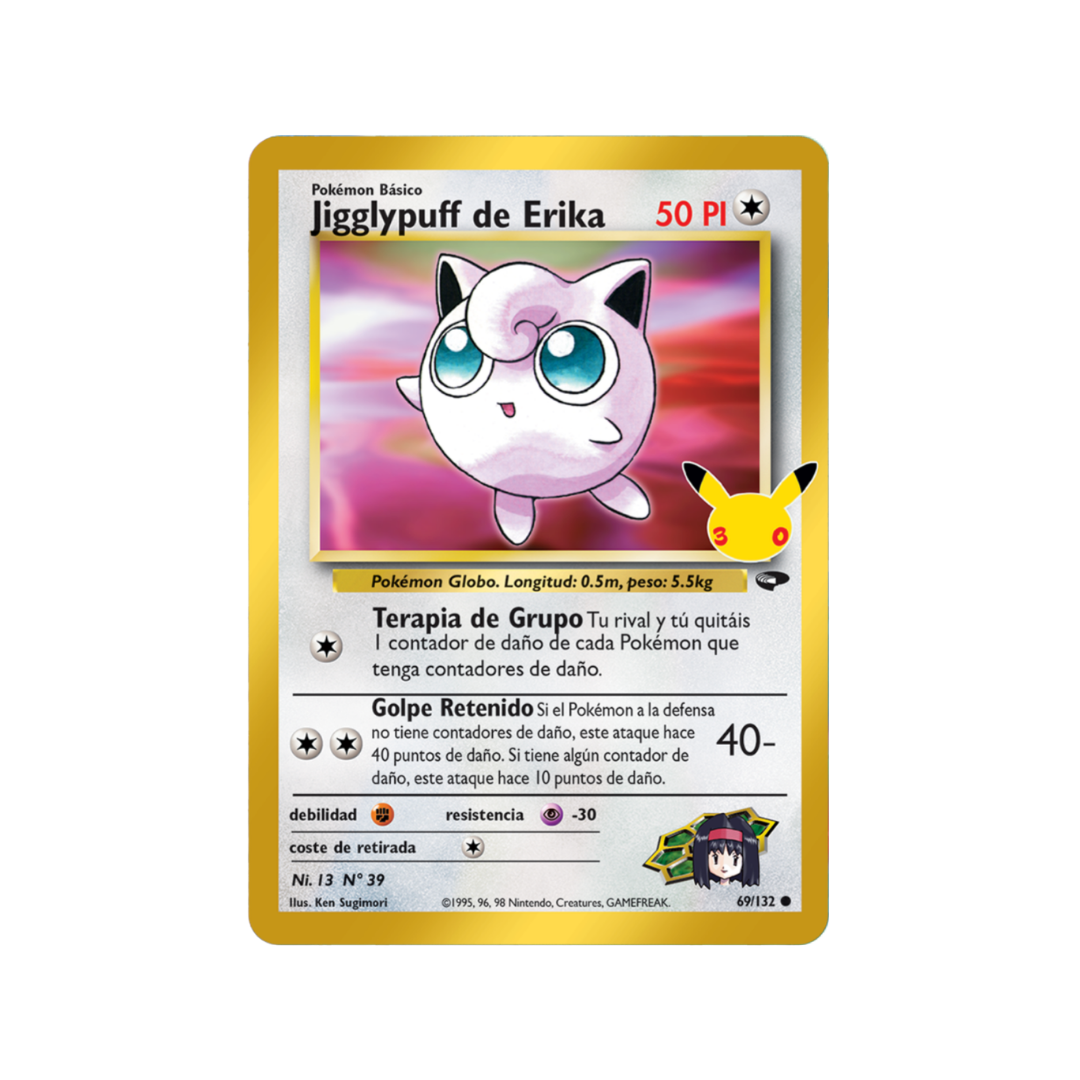 Carta Pokémon Erika's Jigglypuff - 30 Aniversario (30C GC 69)
