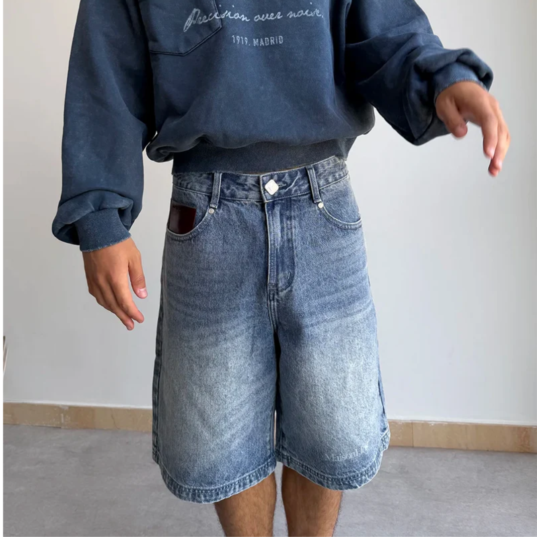 Maison Host Washed Denim Shortes