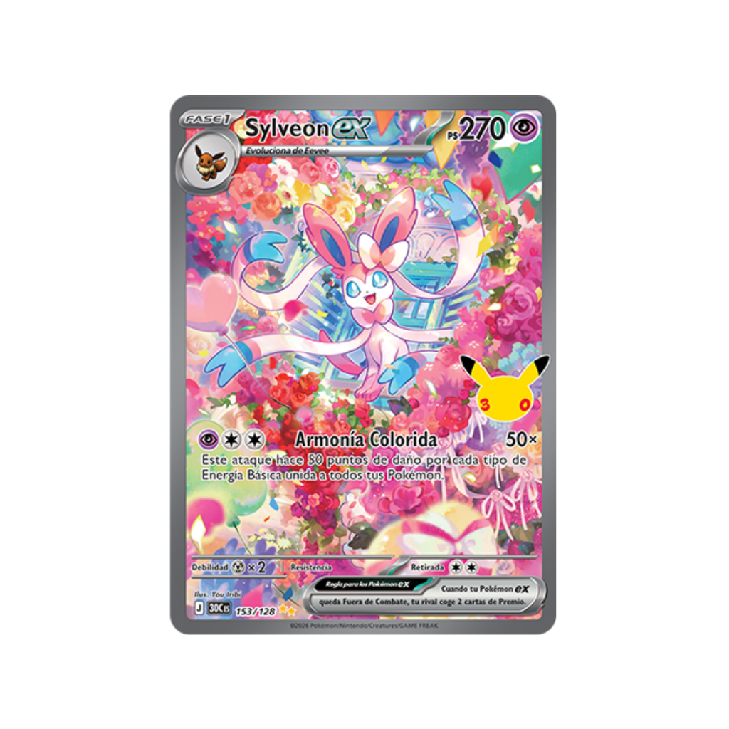 Carta Pokémon Sylveon ex - 30 Aniversario (30C 153)