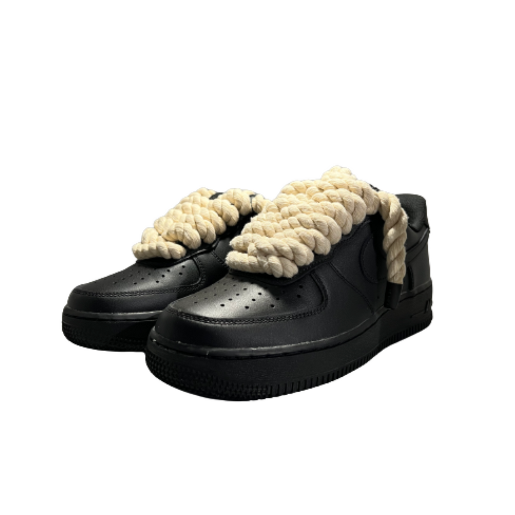 Nike Air Force 1 Black Rope Laces Custom