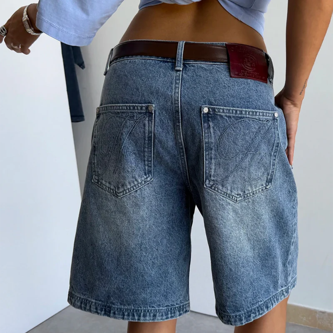 Maison Host Washed Denim Shortes