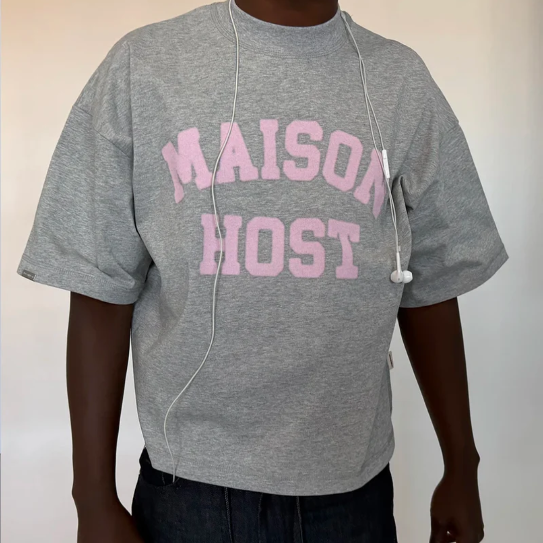 Maison Host Spray Varsity Grey Tee