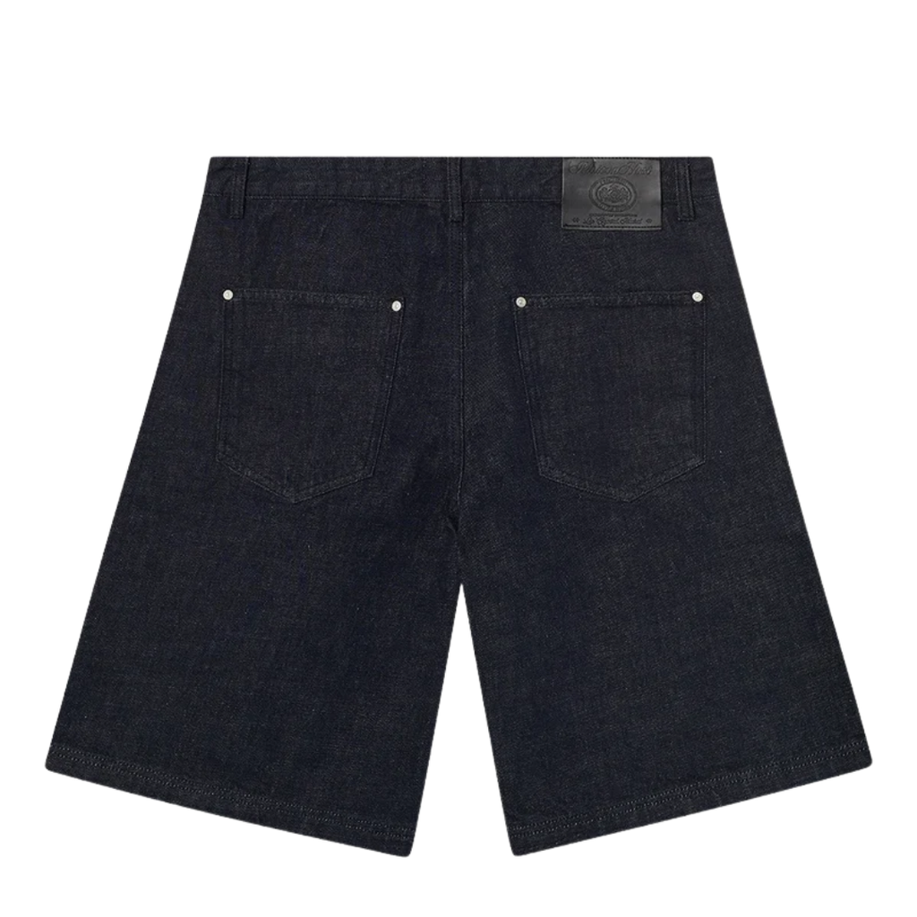 Maison Host Raw Denim Pleated Shorts