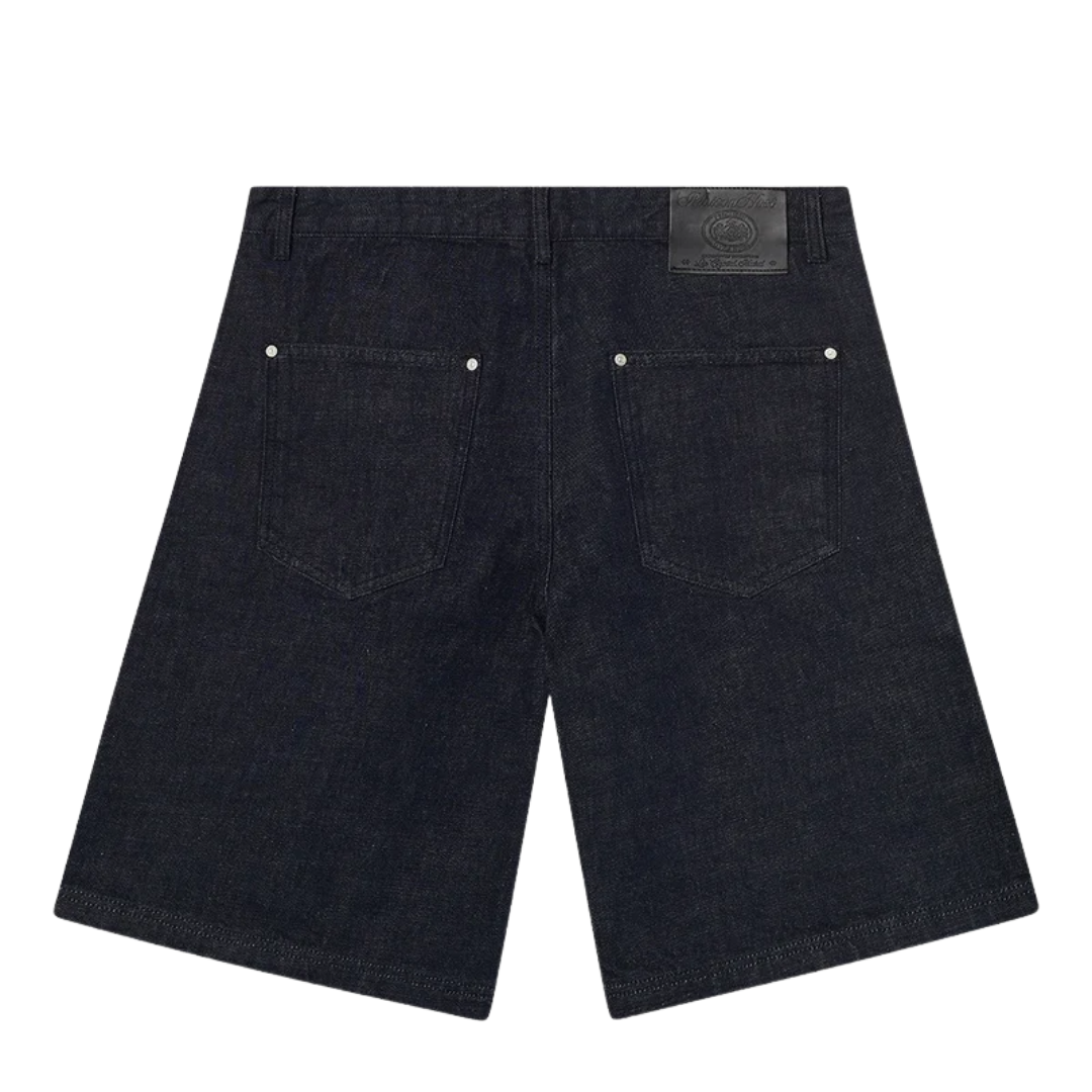 Maison Host Raw Denim Pleated Shorts