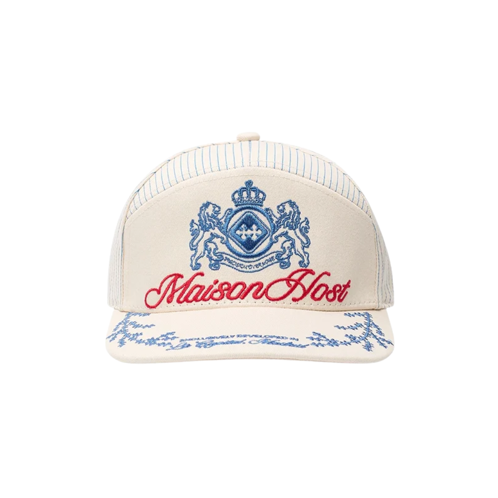 Maison Host Crest Striped Cap