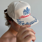 Maison Host Crest Striped Cap