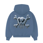6IXT4OUR Steel Skull Blue Hoodie
