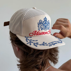 Maison Host Crest Striped Cap