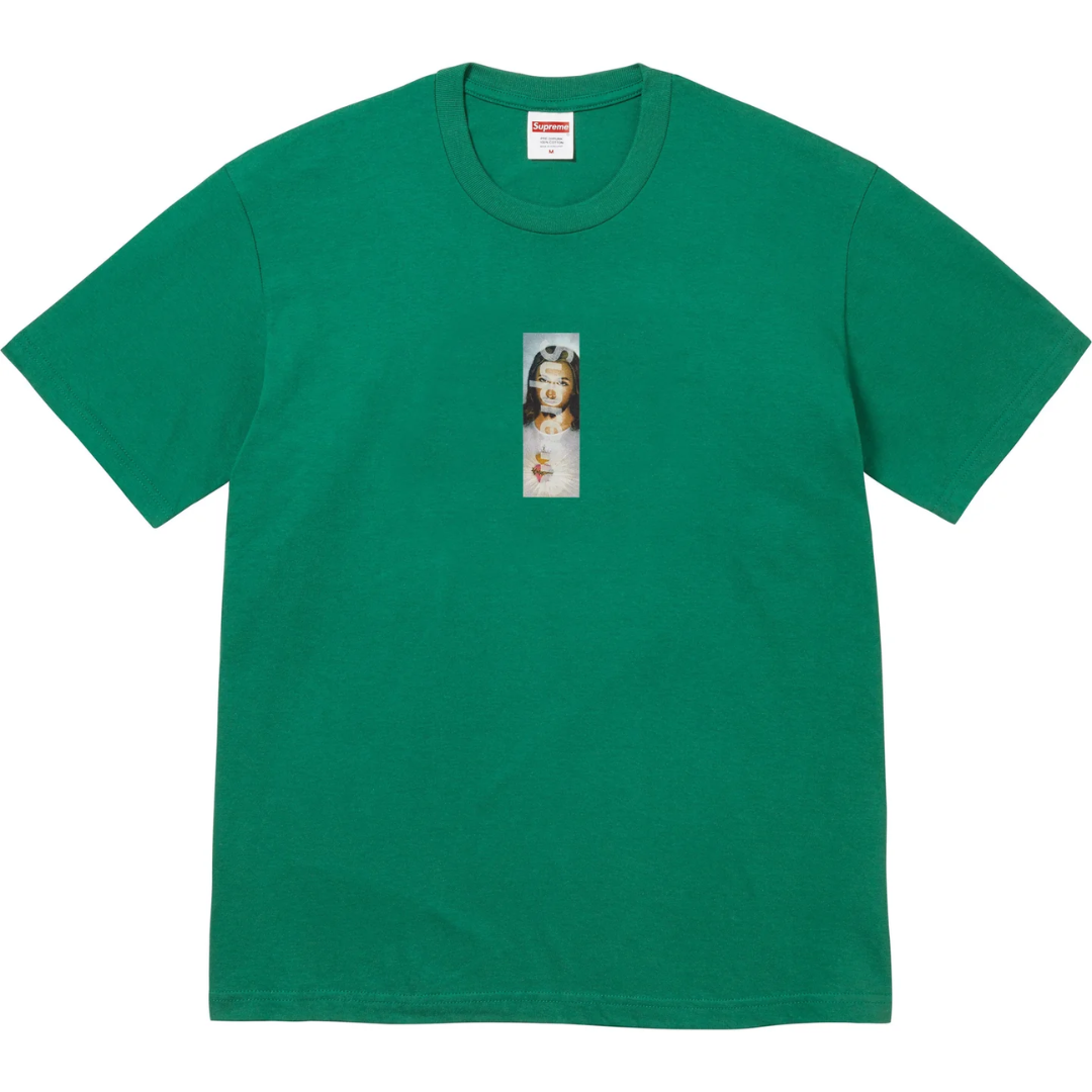 Supreme Prayer Card Box Logo Tee Verde