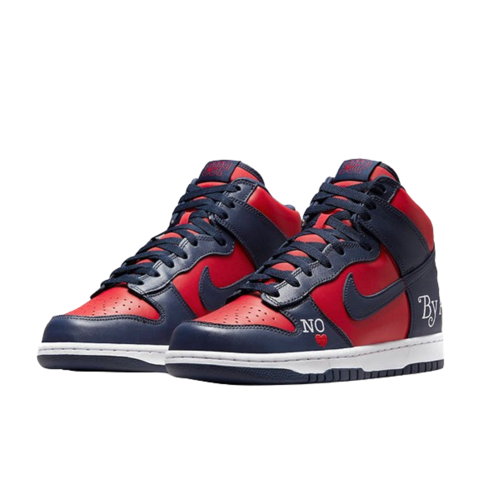 Nike x Supreme SB Dunk High By Any Means Red Navy