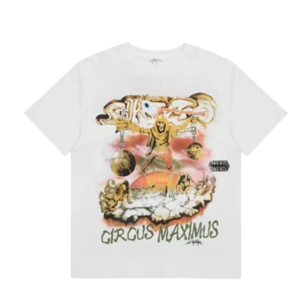 Travis Scott Utopia Tour Skitzo Circus Maximus Tee White