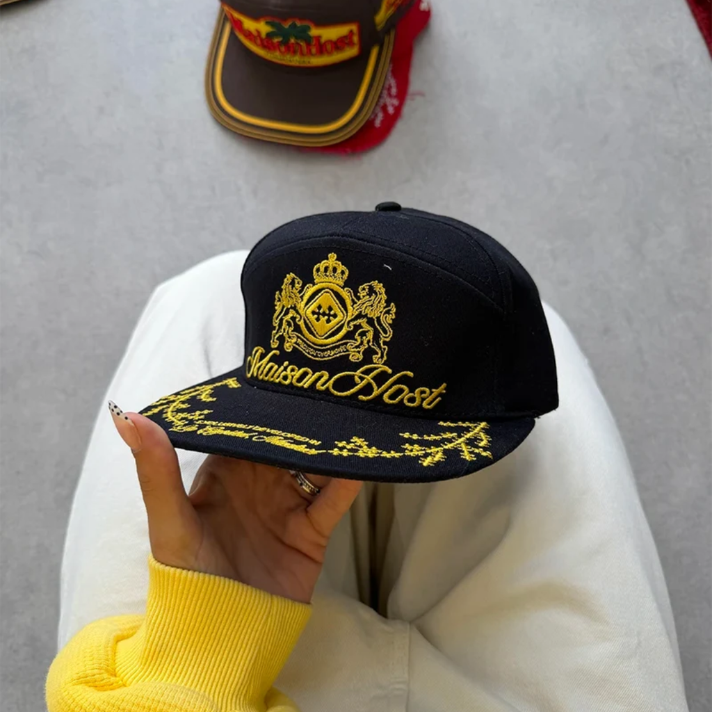 Maison Host Crest Navy Cap