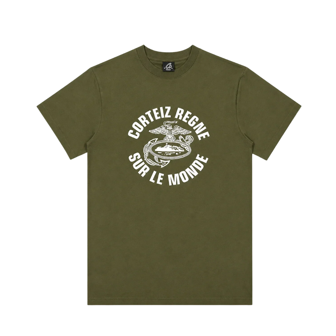Corteiz Regne Sur Le Monde Tee Olive