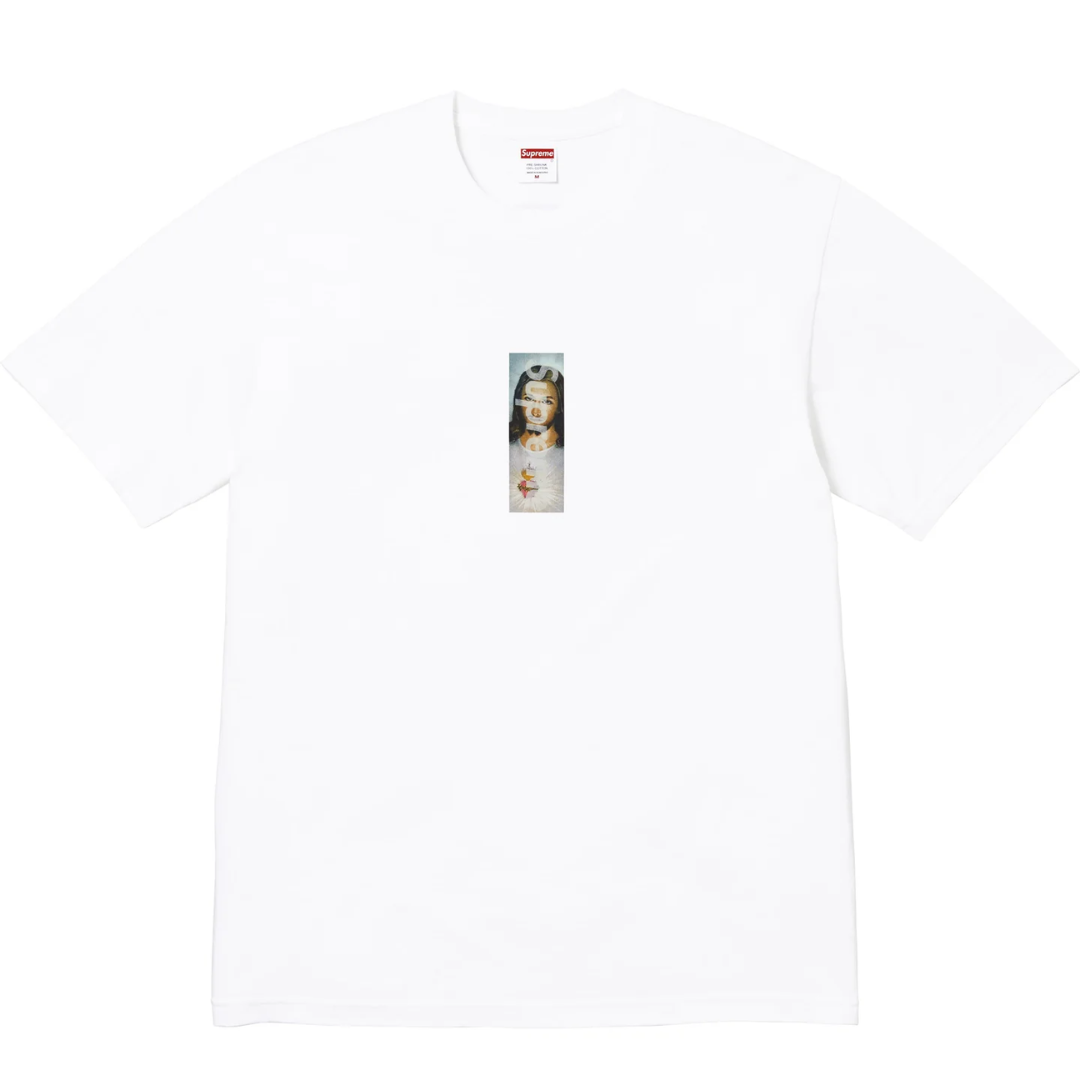 Supreme Prayer Card Box Logo Tee Blanca