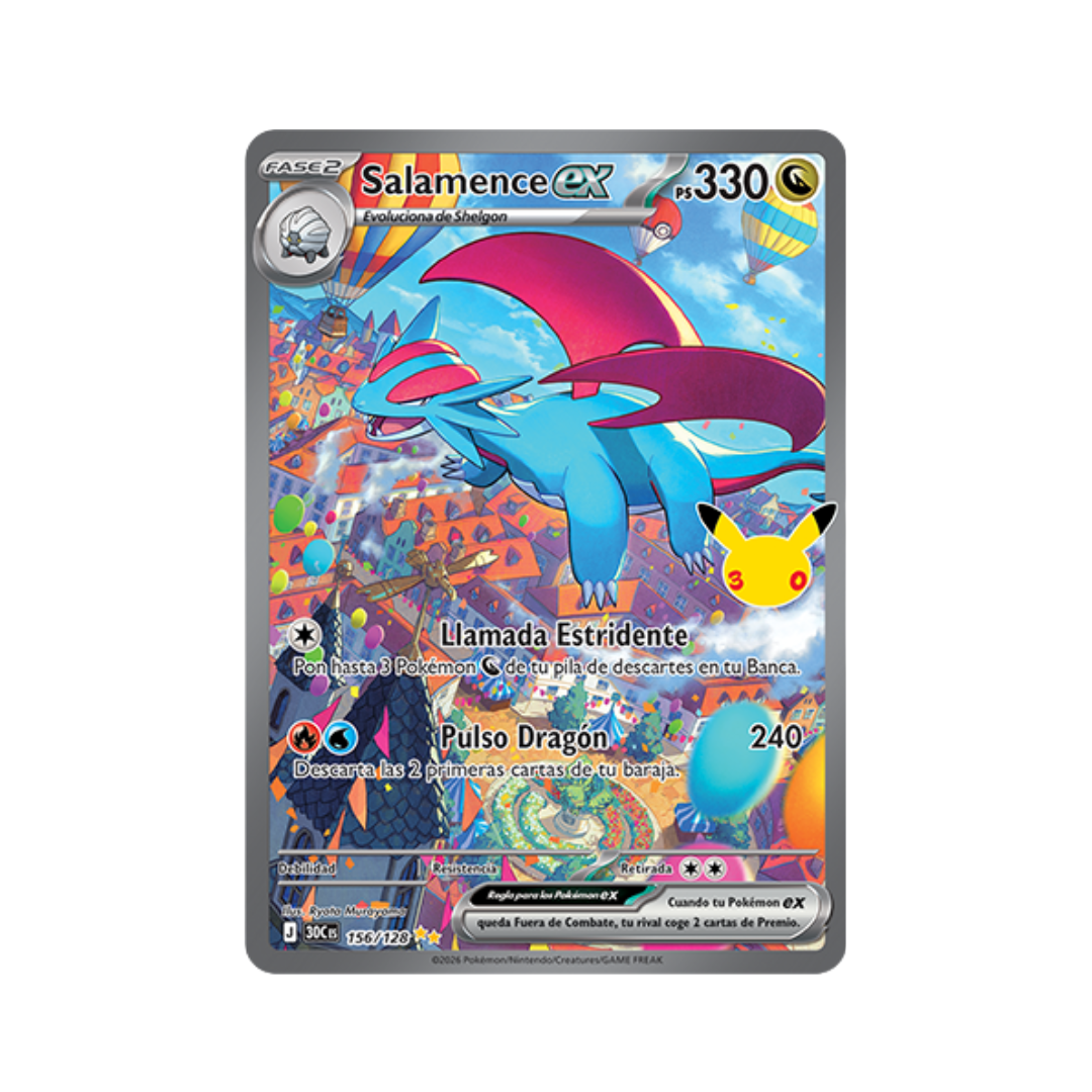 Carta Pokémon Salamence ex - 30 Aniversario (30C 156)