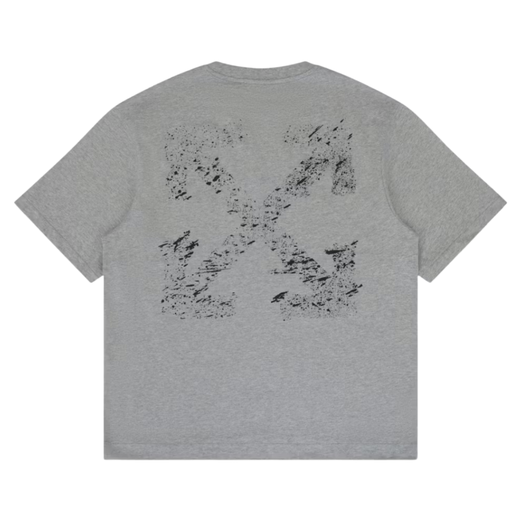 Off White Outline Arrow Heather Grey Tee