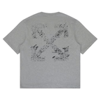 Off White Outline Arrow Heather Grey Tee