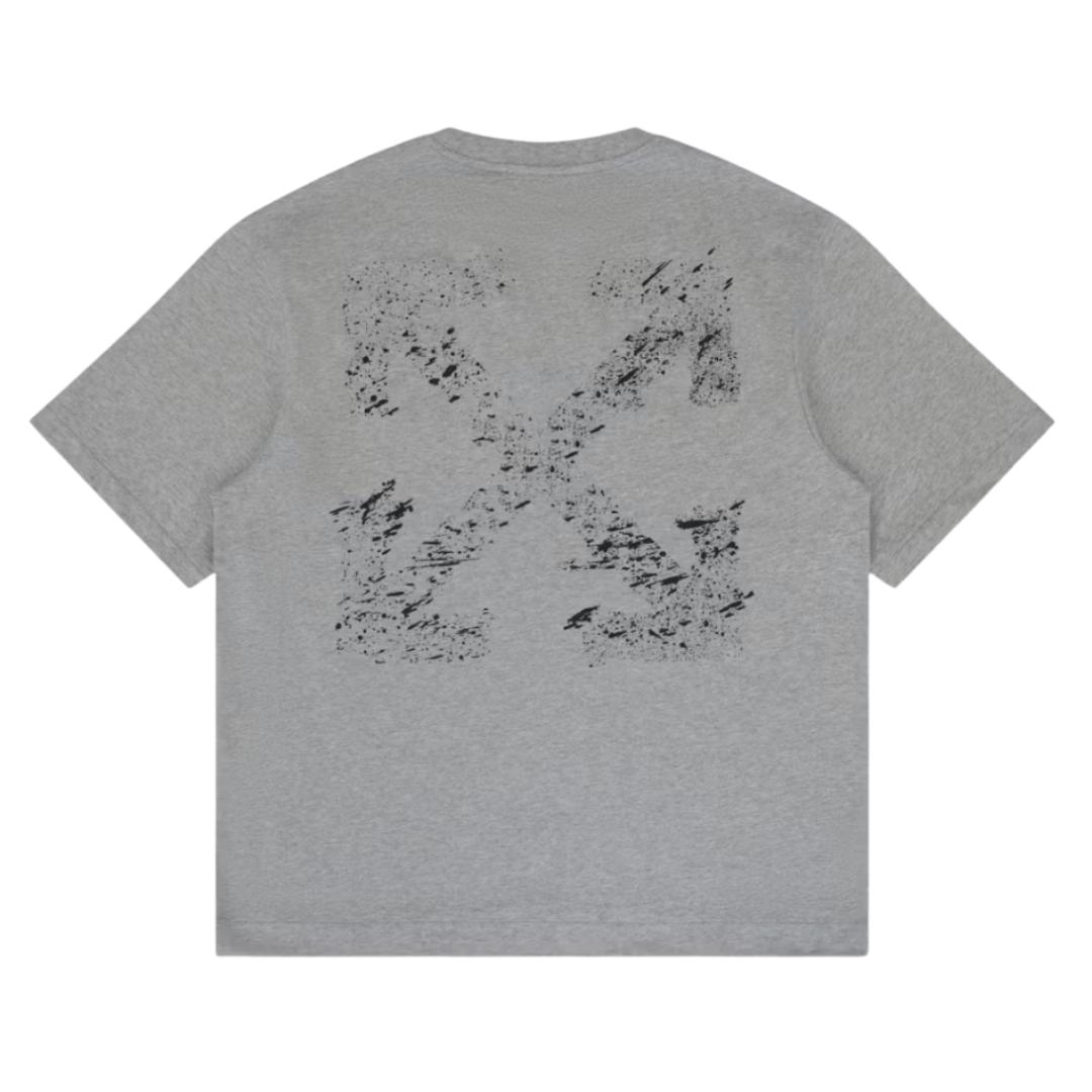 Off White Outline Arrow Heather Grey Tee