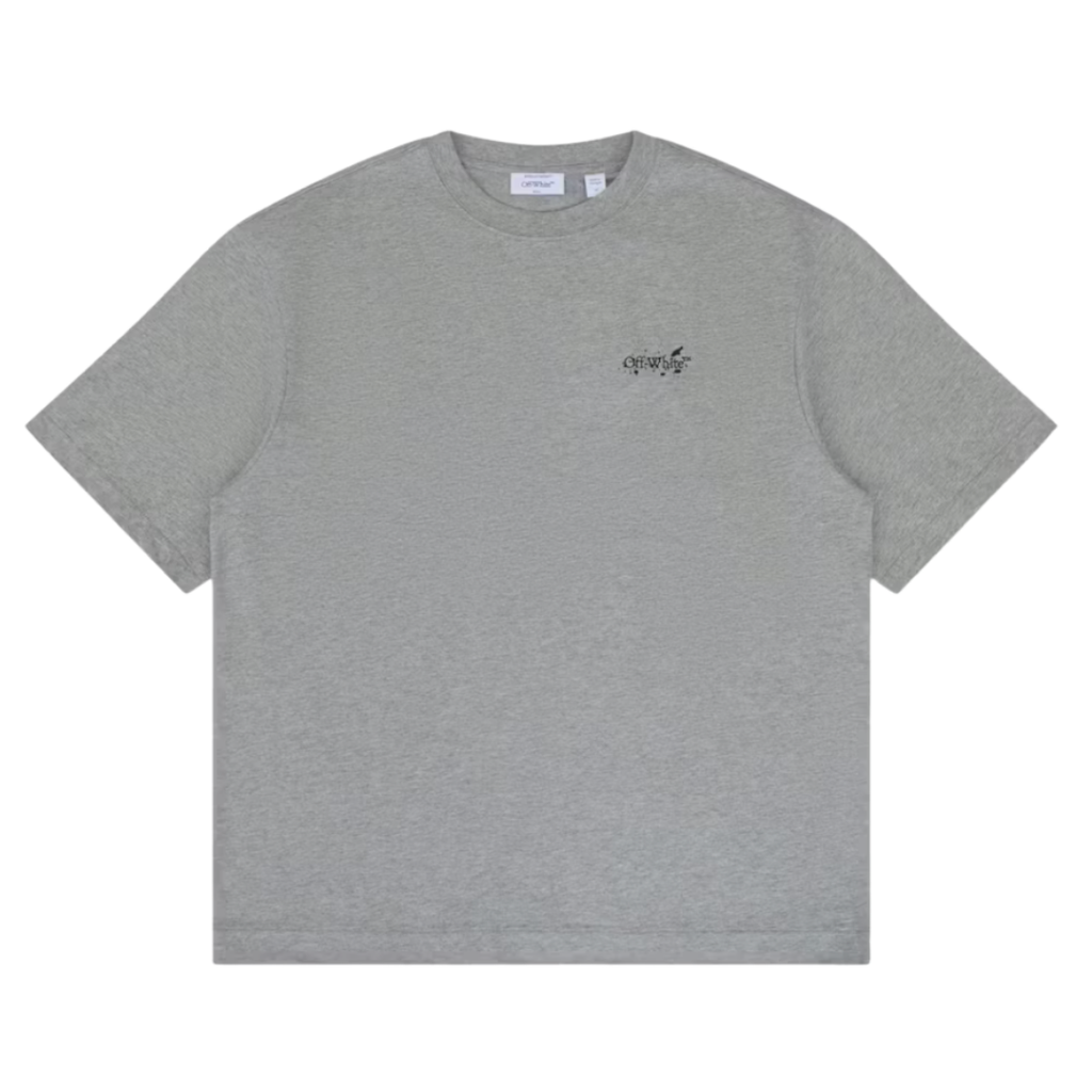 Off White Outline Arrow Heather Grey Tee