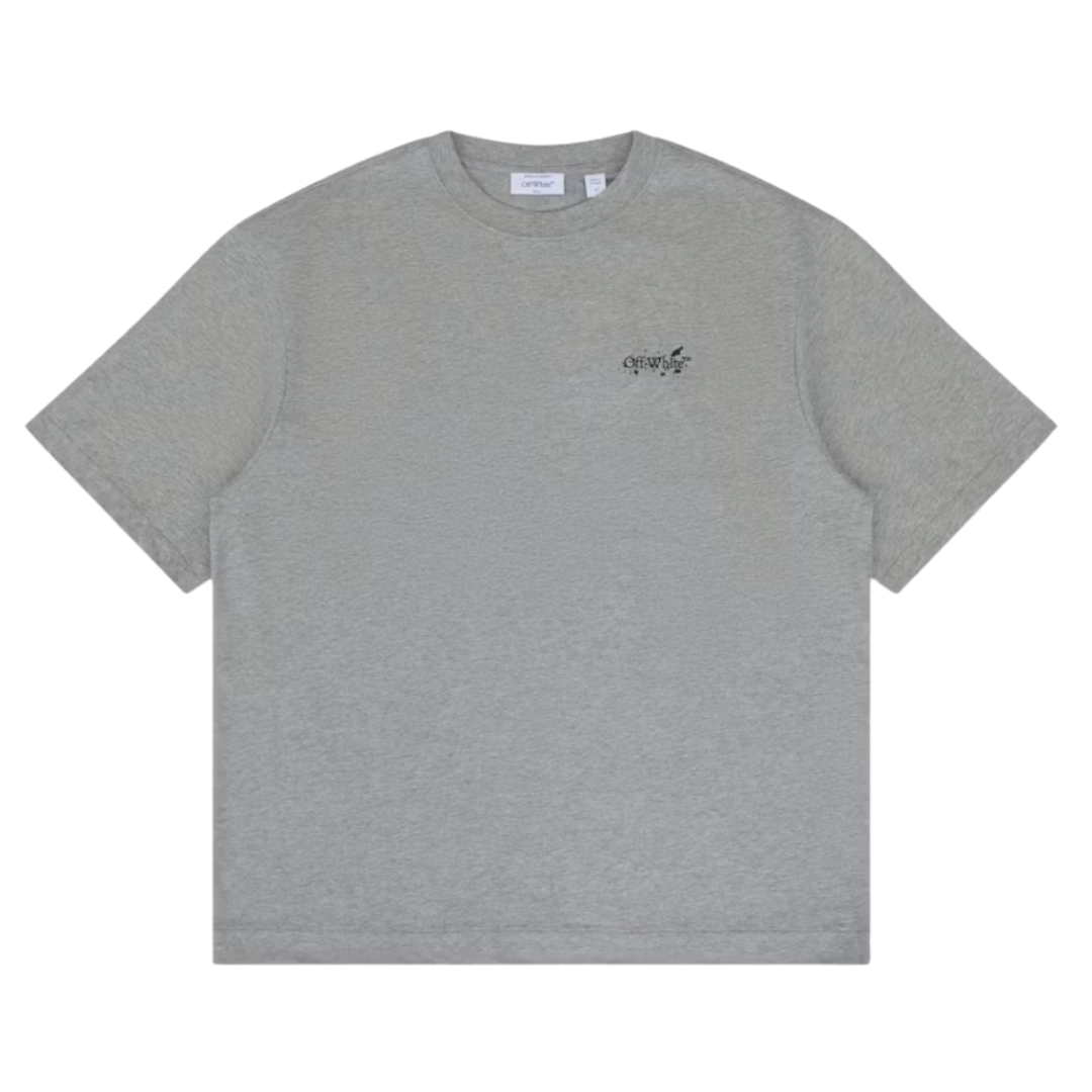Off White Outline Arrow Heather Grey Tee