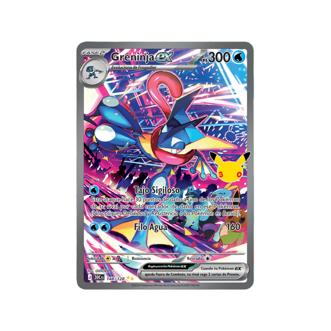 Carta Pokémon Greninja ex - 30 Aniversario (30C 148)