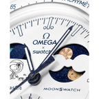 Swatch x Omega Bioceramic Moonswatch Mission to Earthphase Moonshine Gold Cold Moon Snoopy White Blue-SO33W701L