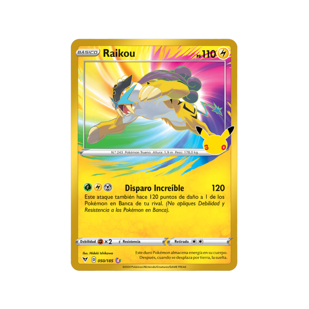 Carta Pokémon Raikou - 30 Aniversario (30C VIV 50)