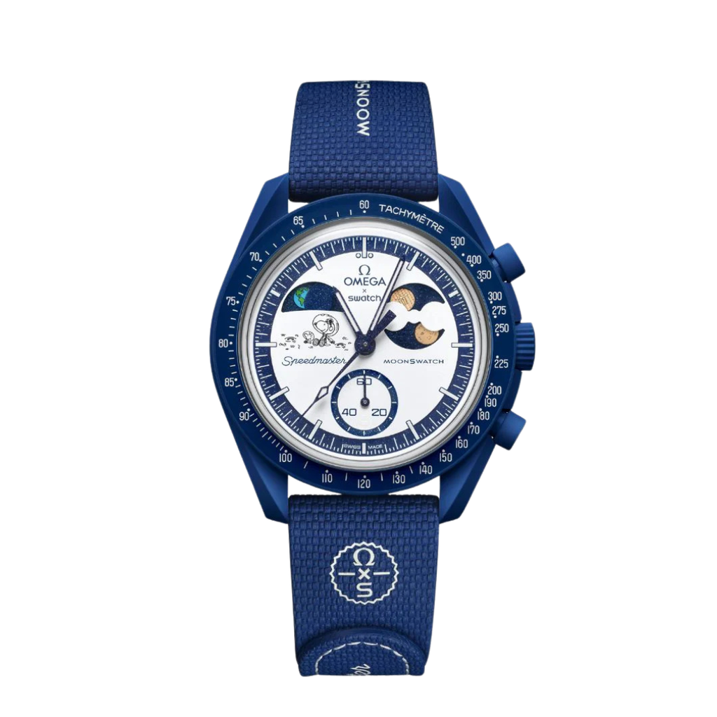 Swatch x Omega Bioceramic Moonswatch Mission To Earthphase Moonshine Snoopy Gold (Corn Moon) - SO33N702L